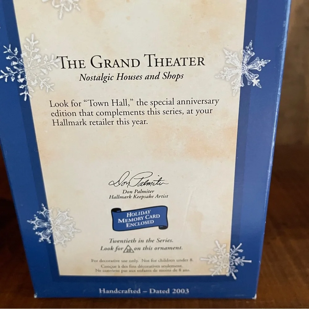 Hallmark The Grand Theater Ornament 2003 Nostalgic Houses and Shops Series #20